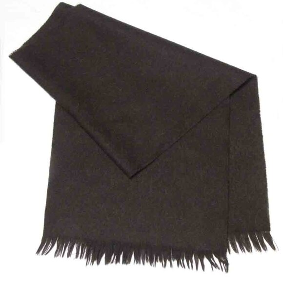 Vintage Uruguay Lambswool Lambs Wool Scarf Brown Men's - Picture 3 of 4